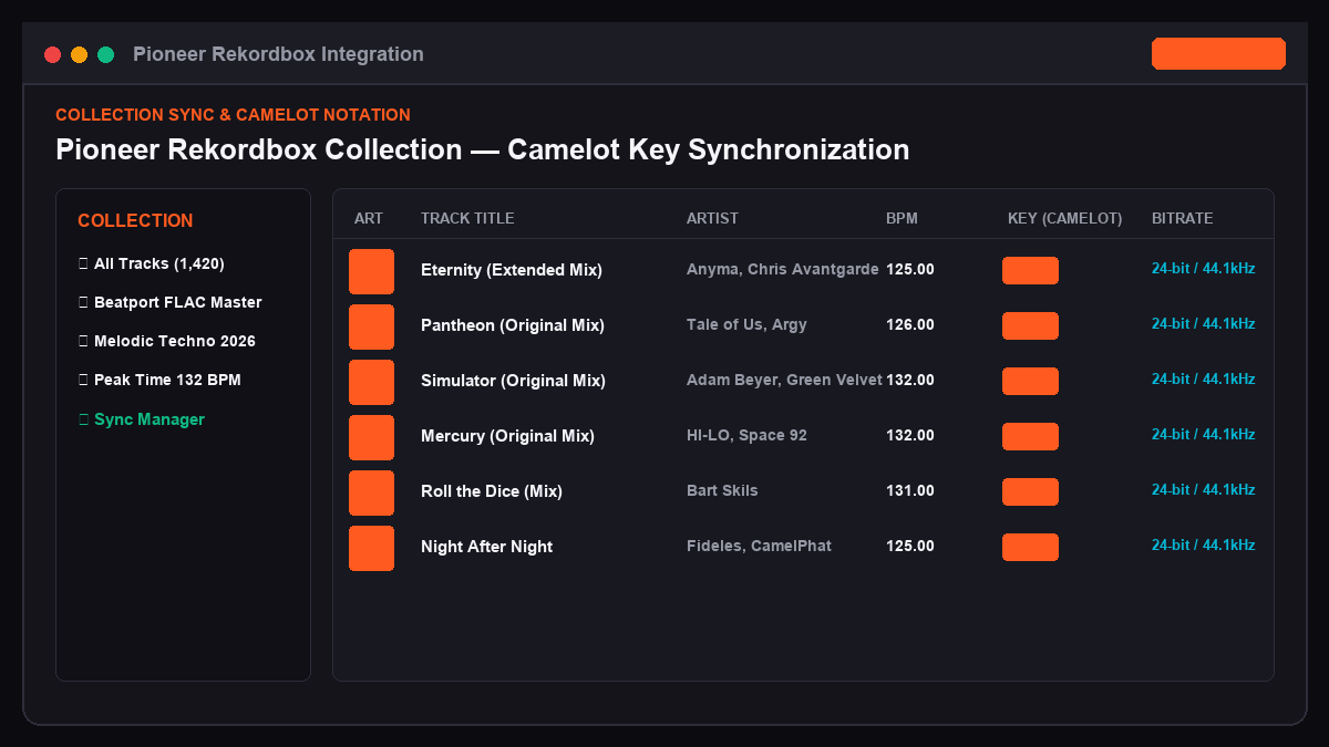 Rekordbox collection metadata setup screen